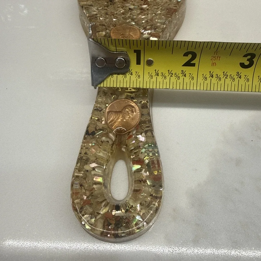 Vintage Universal Studios Confetti Lucite Acrylic Spoon Rest 3x 1974-D Pennies